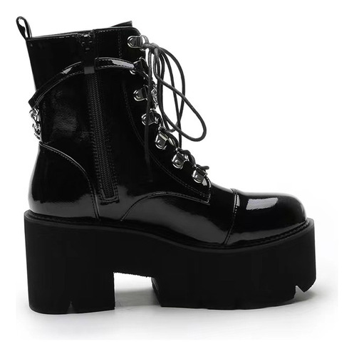 Zapatos De Plataforma Dama Botas Negras Casual Comodos Moda