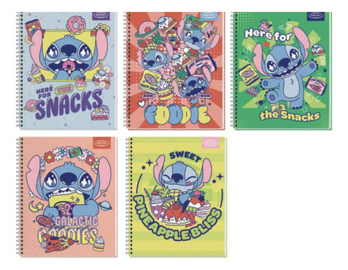 Pack 4 Cuadernos Stitch Marca Artel 150 Hojas 3 Materias