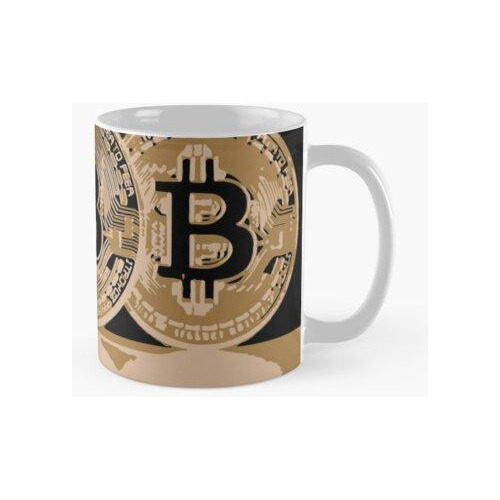 Taza Bitcoin Logo Symbol Design Art Icon Calidad Premium