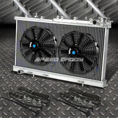 2-row Aluminum Radiator+2x 10 Fan Kit For 91-99 Sentra B Oae