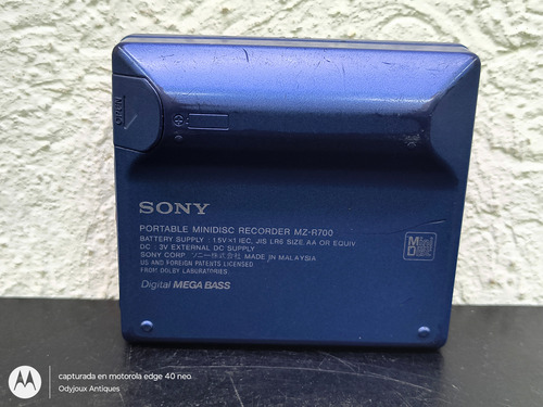 Reproductor Minidisc Sony Md Walkman Mz-r700 No Sirve Lector Azul Acero (Usado)