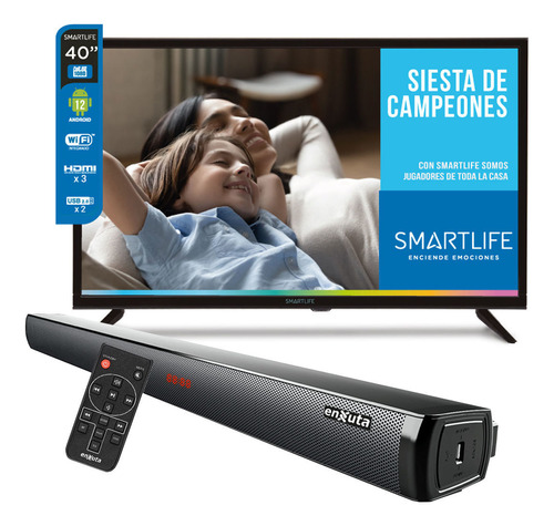 Combo Tv Smart Smartlife 40´´ + Barra Sonido Enxuta Dimm