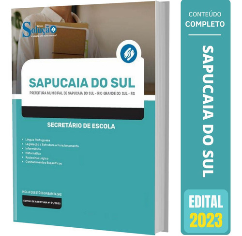 Apostila Concurso Sapucaia Do Sul Rs 2023 Secretário Escola