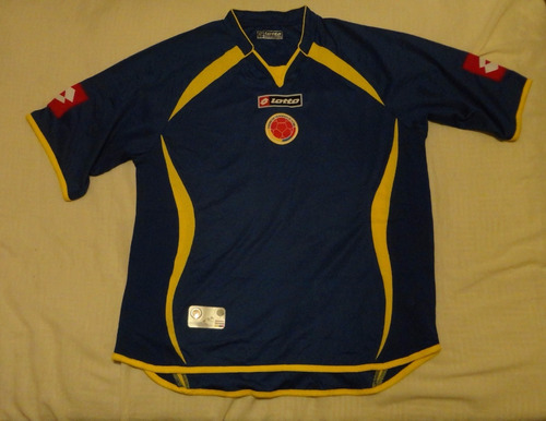 Camiseta De Colombia Marca Lotto Azul, Talle S