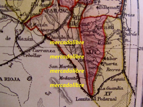 Mapa Catamarca 1920 Telegrafo Ferrocarril Estacion Plano (Usado)
