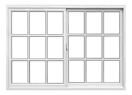 Ventana Aluminio Blanco 180x110 Con Vidrio Repartido