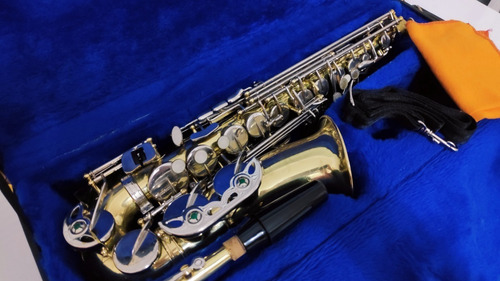 Saxofone Alto Dolphin Mib Dourado Completo Revisado