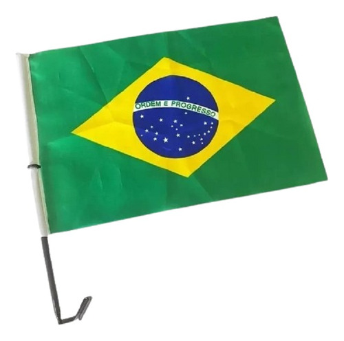 2 Bandeiras Do Brasil Com Suporte Para Carro Copa Do Mundo