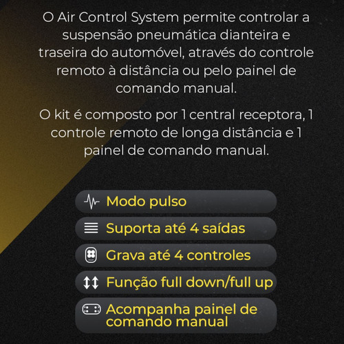 Suspensión neumática de larga distancia, control de altura, 12 V, 4 canales