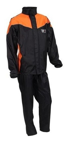 Traje Impermeable Para Moto R7 Racing Negro/ Naranja Premium