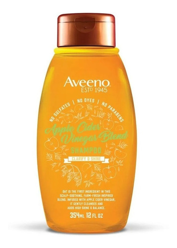 Shampoo Vinagre De Sidra De Manzana Aveeno Aclara Da Brillo