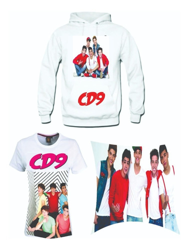 Paquete Sudadera Playera Y Cojin  Grupo Cd9 En Blanco