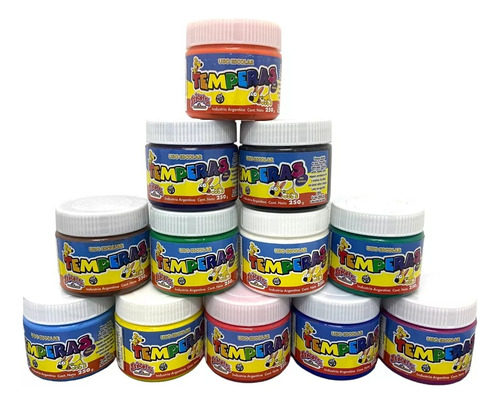 Tempera Pintura Sta Señorita Pote 250g Colores Color Rojo Bermellón
