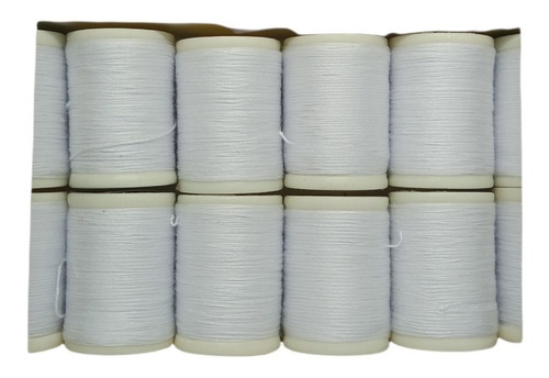 Pack 12 Hilos Blancos Para Coser Y Volantin 137m C/u Calidad