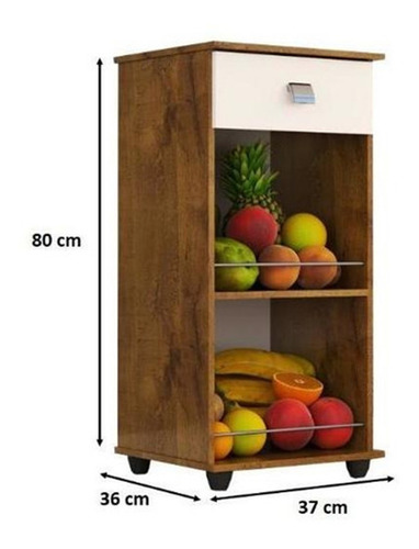 Imagem 2 de 4 de Balcão Fruteira Com Gaveta - Castanho