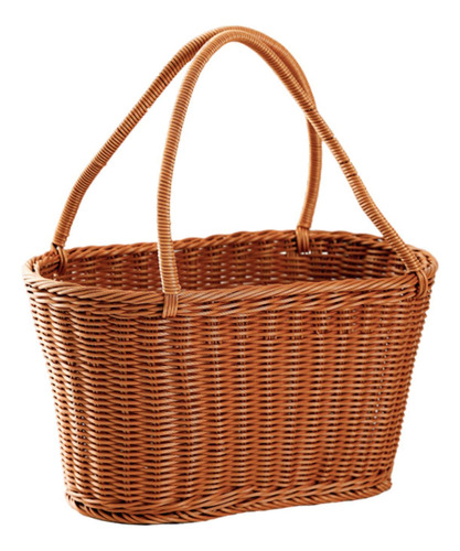 Cesta De Tecida À Mão, Prática, 30x15x17 Cm