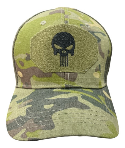 Gorras Tácticas The Punisher Ripstop F1 Con Velcro Verde Unico Regulable
