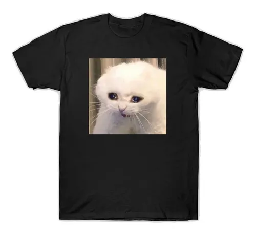 comprar Playera Unisex Moda Meme Sad Cat Gatos Tristes Llorando 