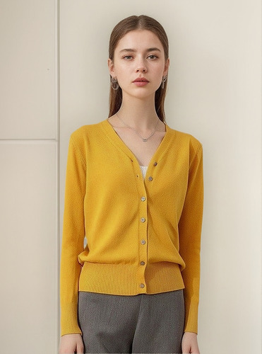 Sueter Sueter Mujer Moda Sueter Dama Abierto Botones Abrigo
