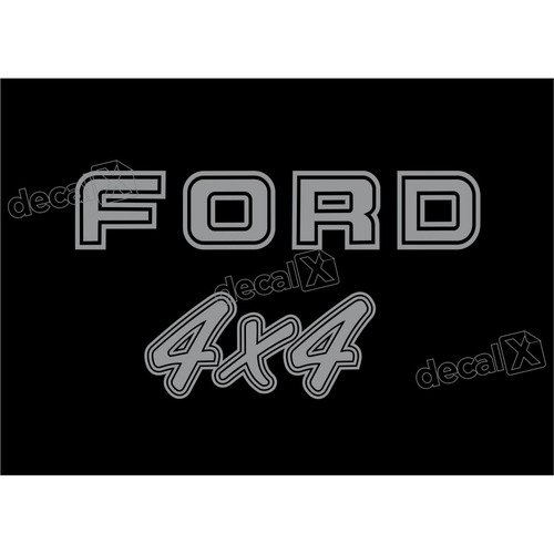Kit Emblema Adesivo Ford F1000 4x4 Traseira Em Prata F100014