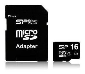 Memoria Micro Sdhc 16gb C4 C/ Adaptador Sd Silicon Power