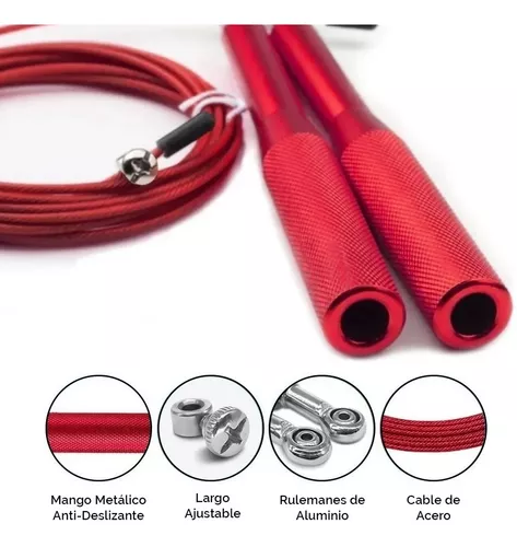 Soga Cuerda Saltar Aluminio Speed Rope Con Rulemanes Boxeo