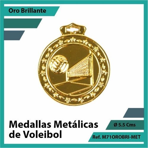 Medallas En Cali De Voleibol Oro Metalica M71oro