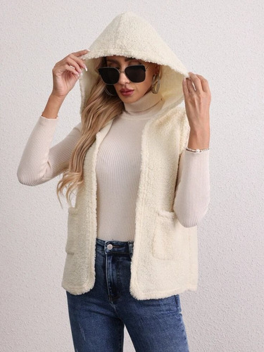 Chaleco De Corderito Peluche Soft Bifaz Tendencia Mujer