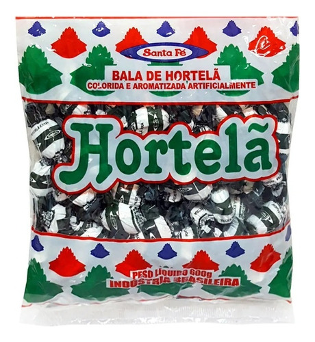 Bala Dura Santa Fe Hortelã Com Açúcar Sem Glúten 600 G 120 U