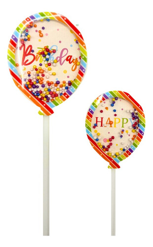 Globos Para Pastel Happy Birthday De Colores En 3d 2 Piezas