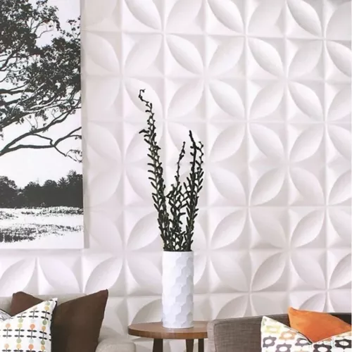 20 placas decorativas de PVC para revestimiento de pared, 50 x 50 cm, color  blanco Lisboa