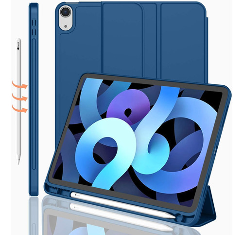 Funda Para iPad Air 4 Imieet Delgada Soporte Lápiz Azul Mari