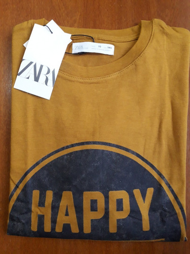 Remera Zara Niños Manga Larga Mostaza Talle 10 Importada