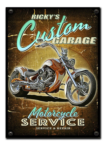 #391 - Cuadro Vintage 30 X 40 - Moto Garage Cartel Poster