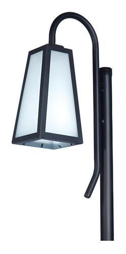 Farol Con Columna 2,5 Metros Vidrio Y Metal Exterior Jardin