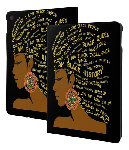 Funda Cuero Afro American Black Art iPad 10  Comoda Funcion