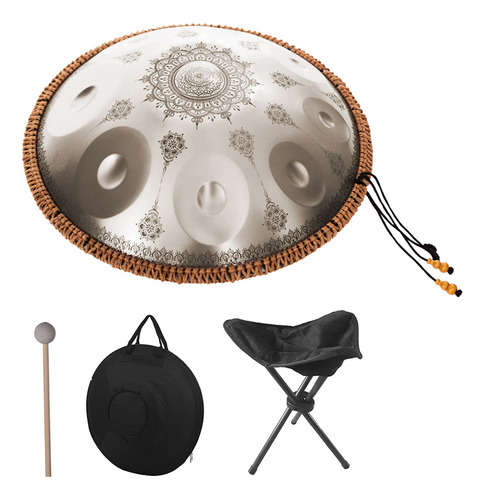 Instrumento Handpan De Aleación De 16 Pulgadas En Ratán Plat