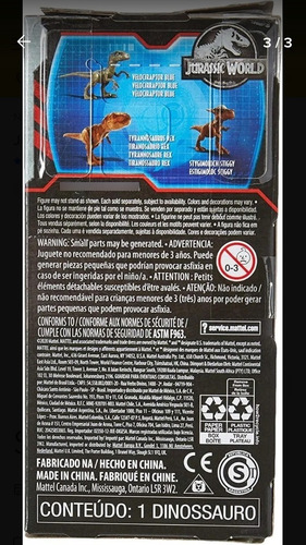 Imagen 9 de 9 de Dinosaurio Velociraptor Blue Jurasick Articulado Mattel