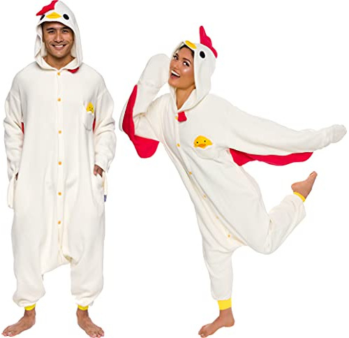 Unisex Adulto Pijamas Plush One Piece Cosplay Pollo Pol...