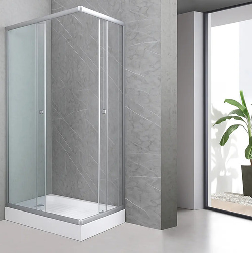 Shower Rectangular Lens 100x80 Cromado Transparente Joytek Transparente Blanco