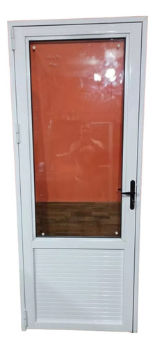 Puerta De Aluminio Blanca Con Doble Vidrio