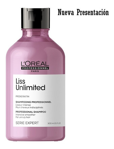 Shampoo Loreal Liss Unlimited Prokeratin 300ml Cabello Liso
