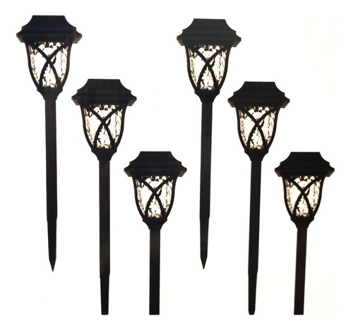 Estacas Luz Solares X 6 Unid Para Jardines Patio Lampara Sol