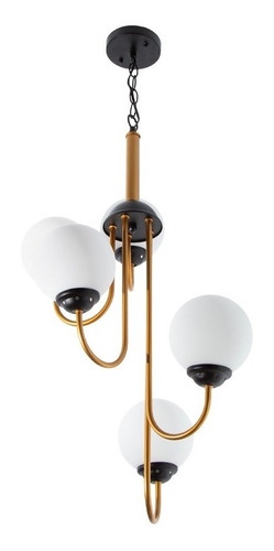 Lámpara Colgante Moderna Dorada E27 40w 5 Luces Estructura Dorado