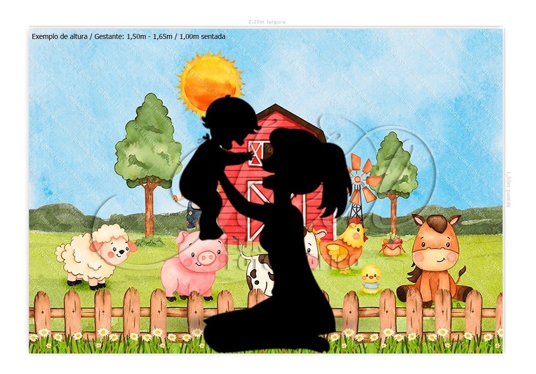 Fundo Fotográfico Fazendinha Em Tecido 2,2x1,5m - Ffa-440 | Mercado Livre