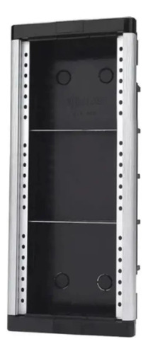 Gabinete Hdl P/ Porteiro Coletivo De Embutir Ge-3 3 Módulos Preto E Metal