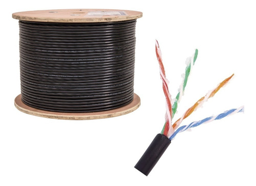 Bobina 305m Cable Utp 100% Cobre Cat5e Gel Exterior Cctv/red