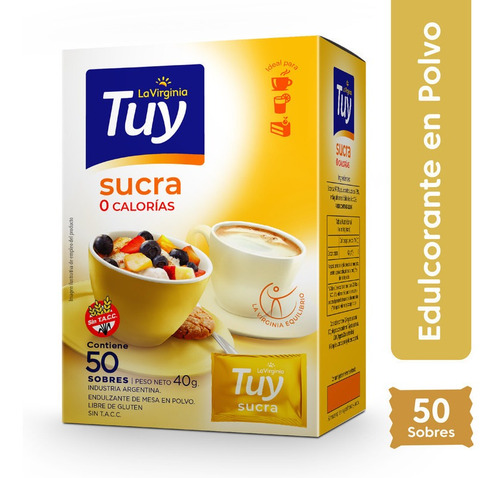Tuy Edulcorante En Polvo Sucra Equilibrado X 50 Sobres