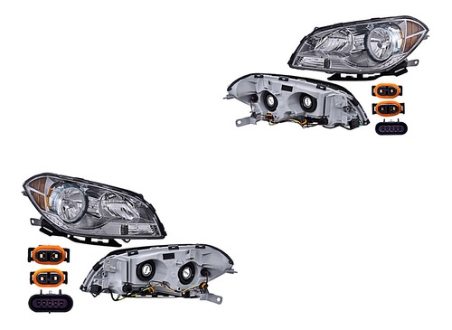 Set Faros Del Fdo Crom Depo Chevrolet Malibu 08/12