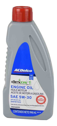 Aceite Sintético 5w-30 946 Ml Acdelco Dexos